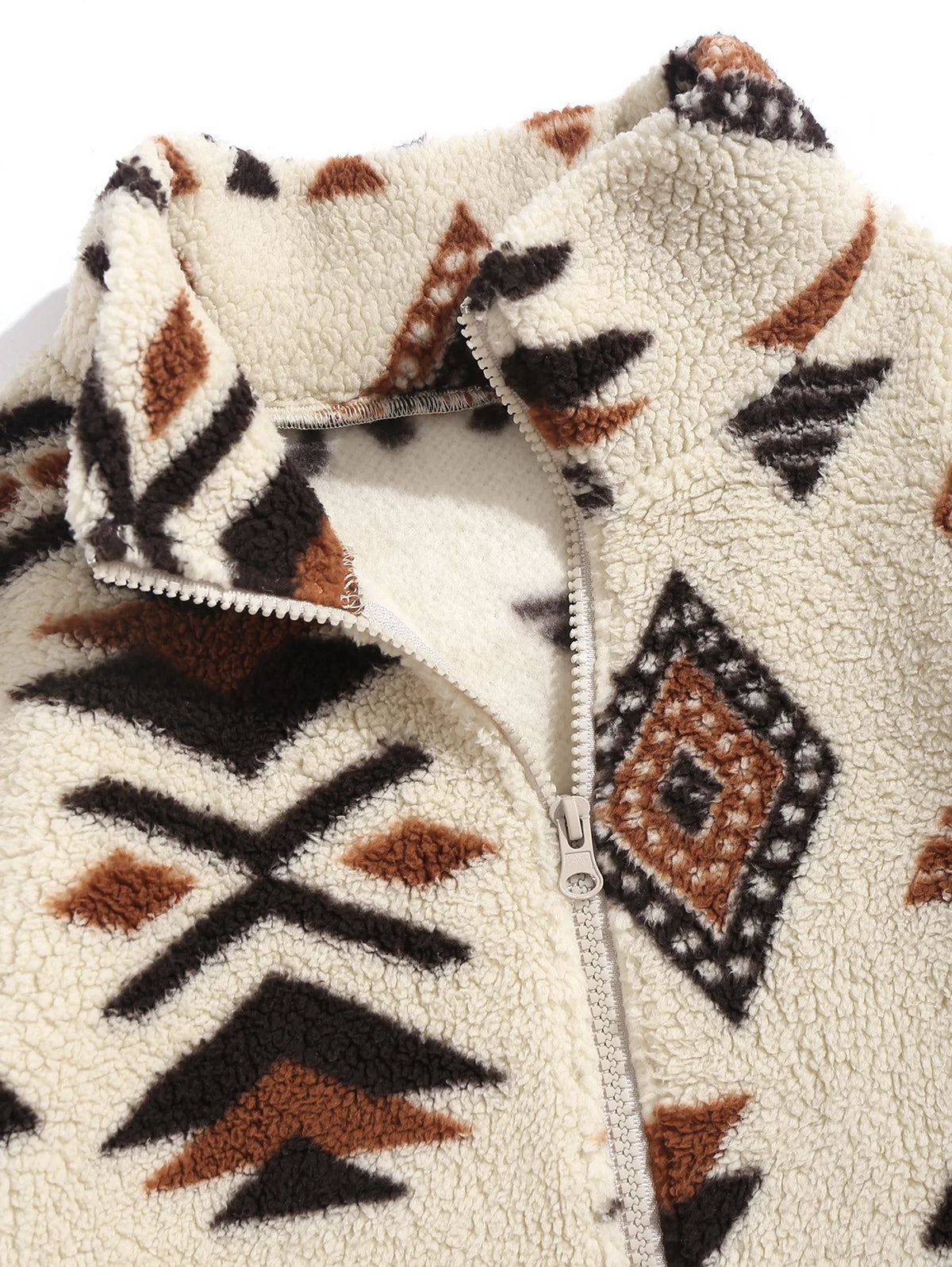 Women's Printed Fleece Jacket with Full Zip and Collar