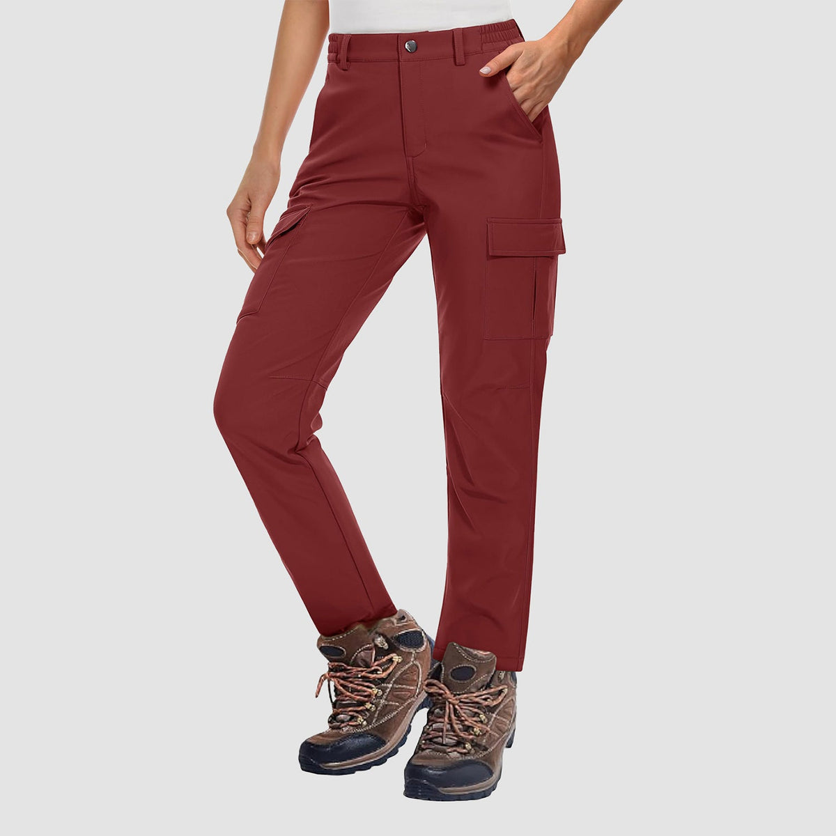 Women's Hiking Pants with Fleece Lining and Water-Repellent Feature