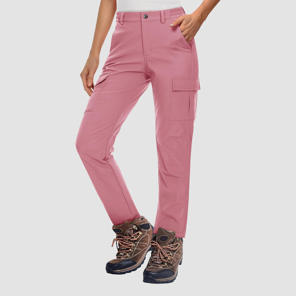 Women's Hiking Pants with Fleece Lining and Water-Repellent Feature