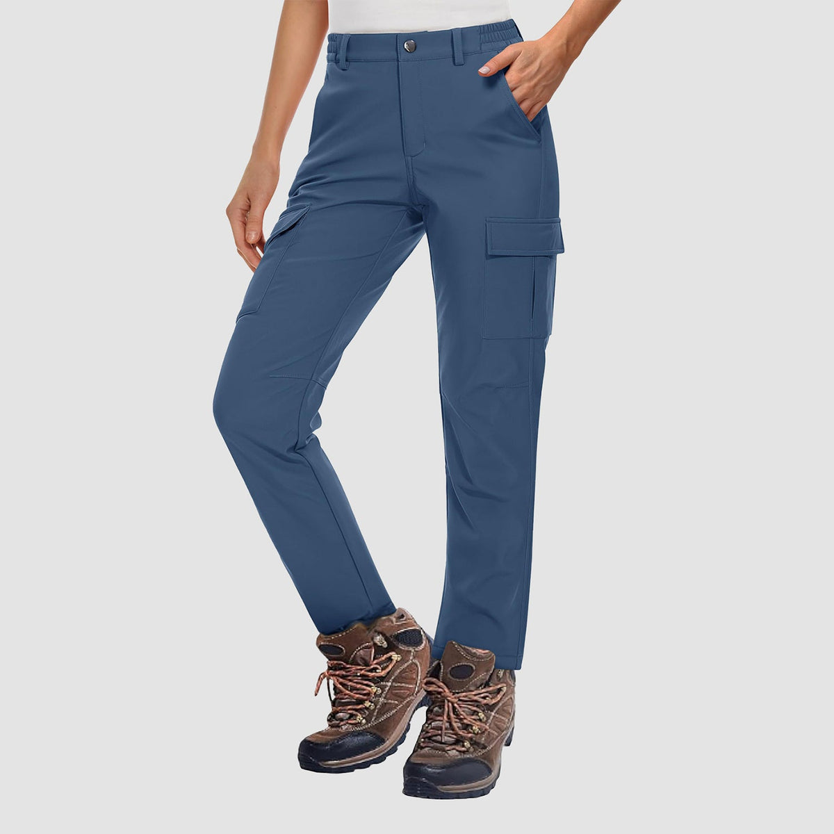 Women's Hiking Pants with Fleece Lining and Water-Repellent Feature