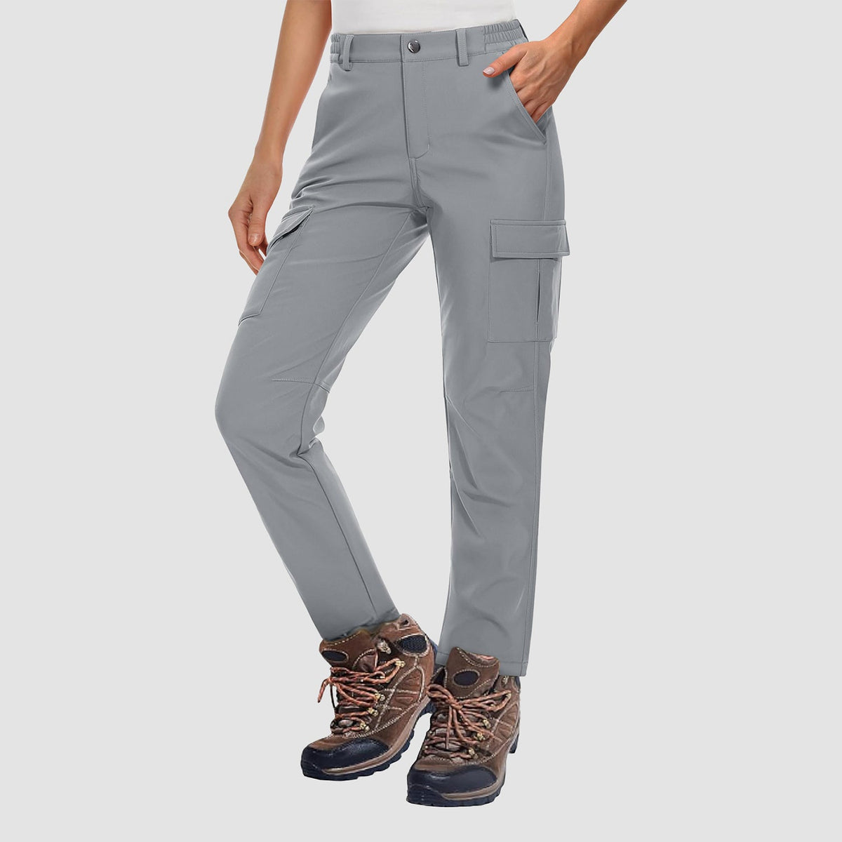 Women's Hiking Pants with Fleece Lining and Water-Repellent Feature