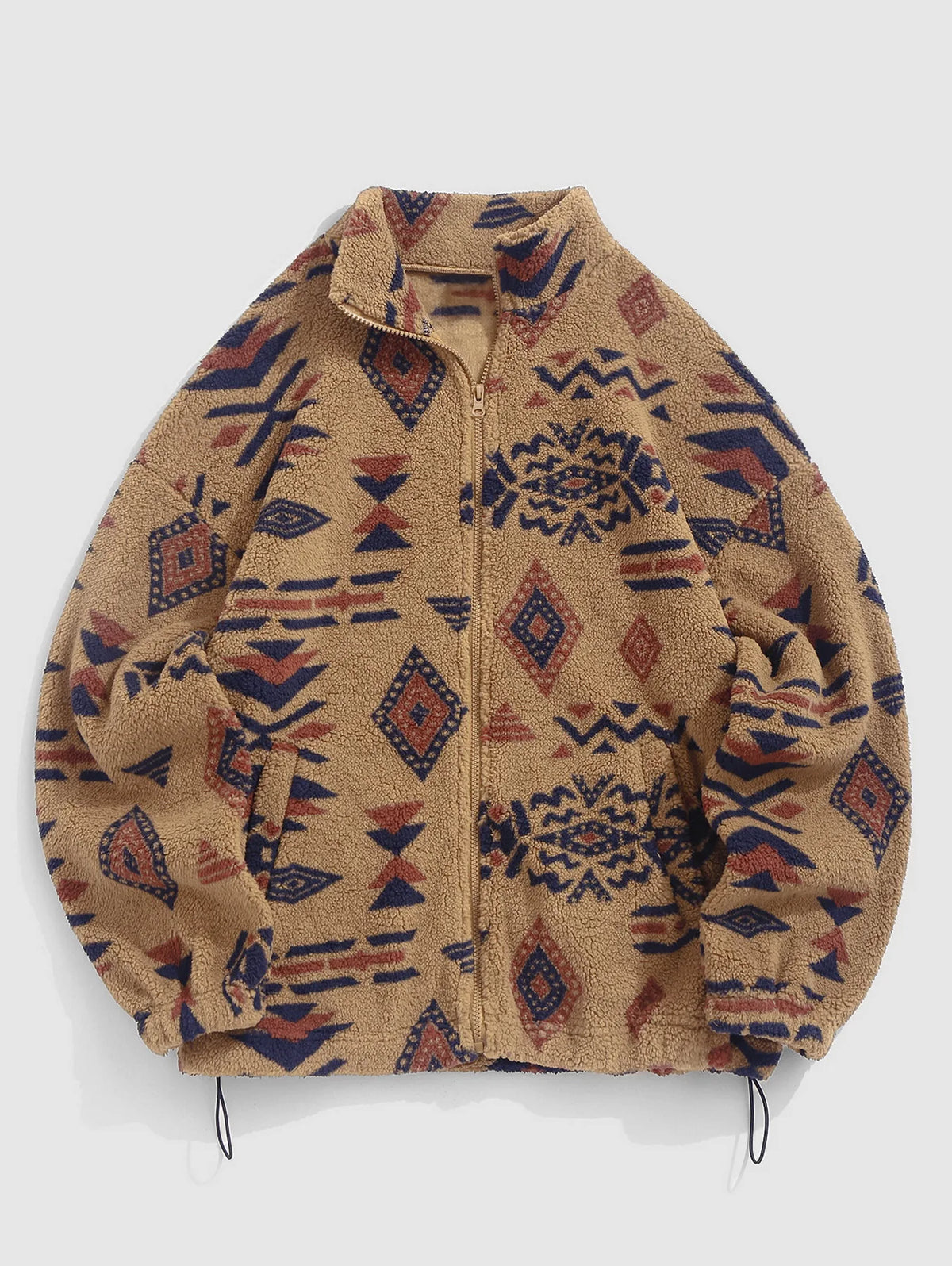Women's Printed Fleece Jacket with Full Zip and Collar
