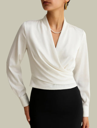 Sophia | Womens Elegant V-Neck Satin Blouse 3