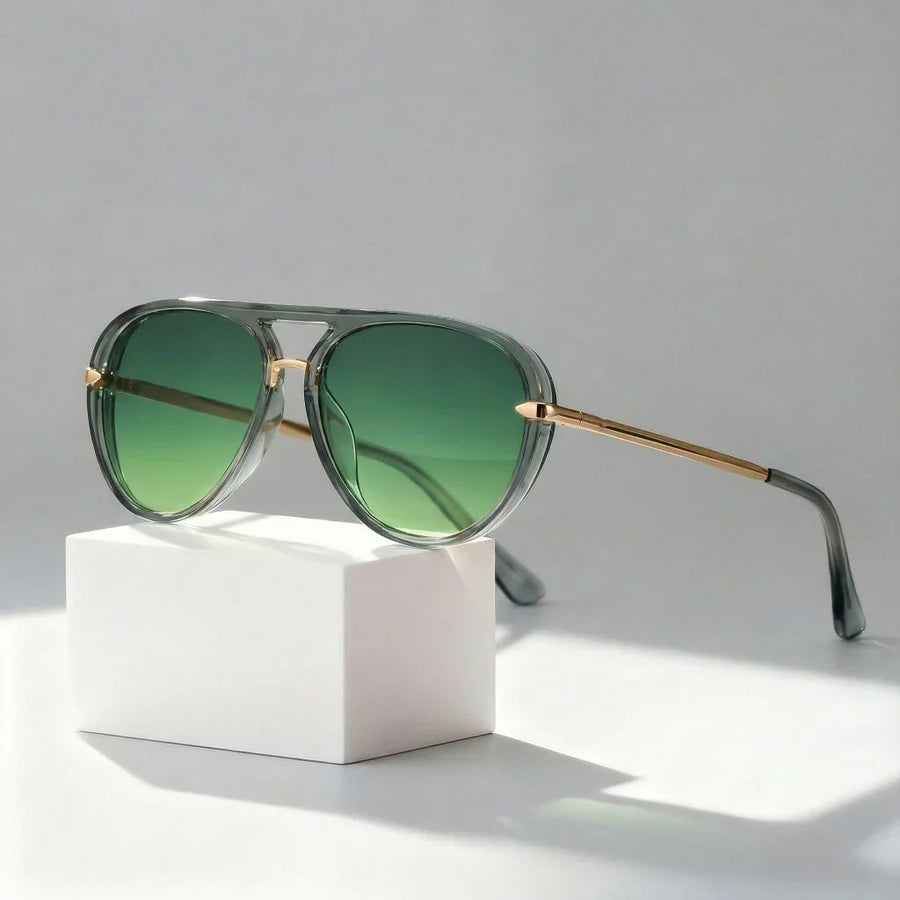 Unisex Metal Aviator Sunglasses | Lightweight Double Bridge Design | Stylish All-Season Eyewear 0