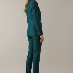 Women Blazer Set with One Button and Straight Trousers 5