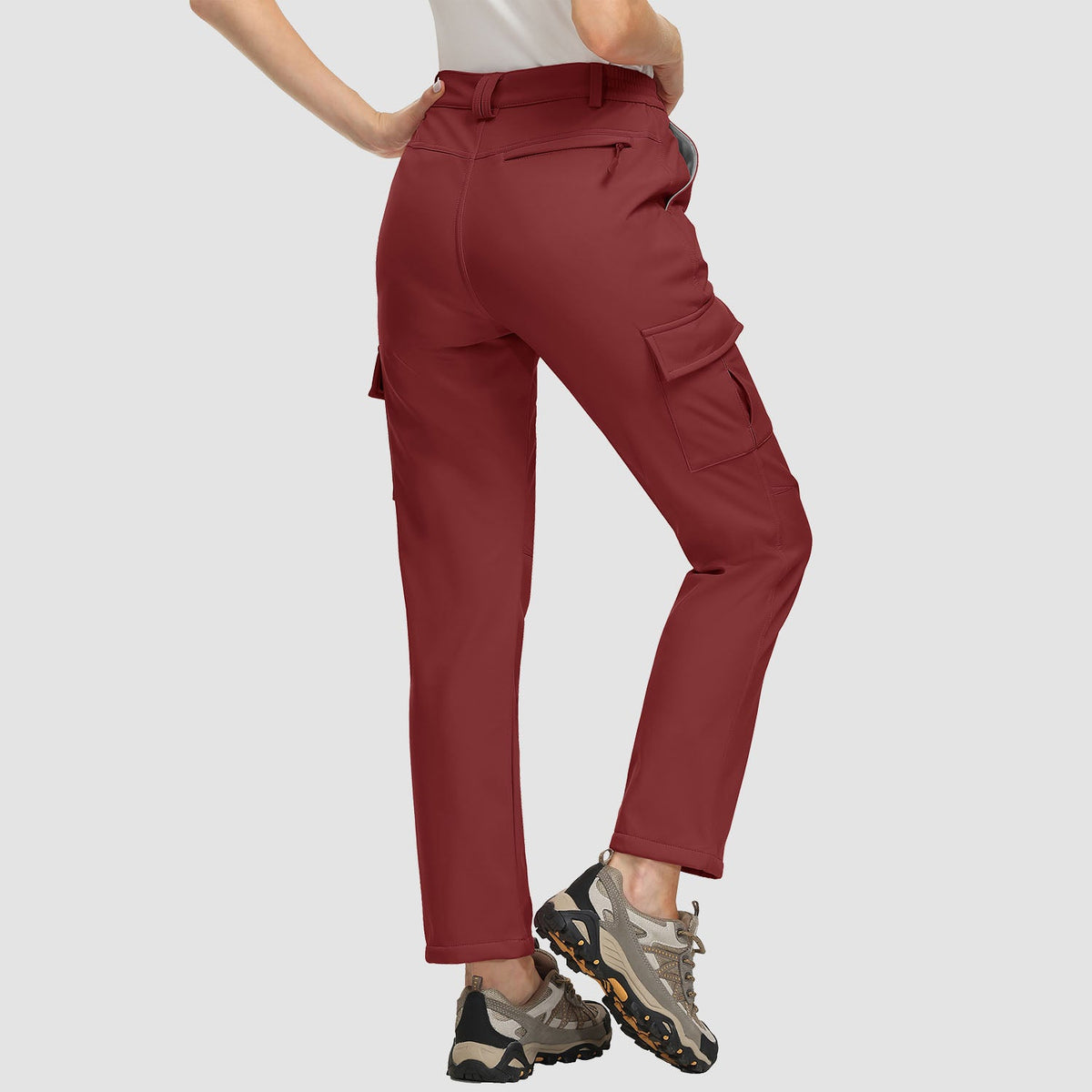 Women's Hiking Pants with Fleece Lining and Water-Repellent Feature