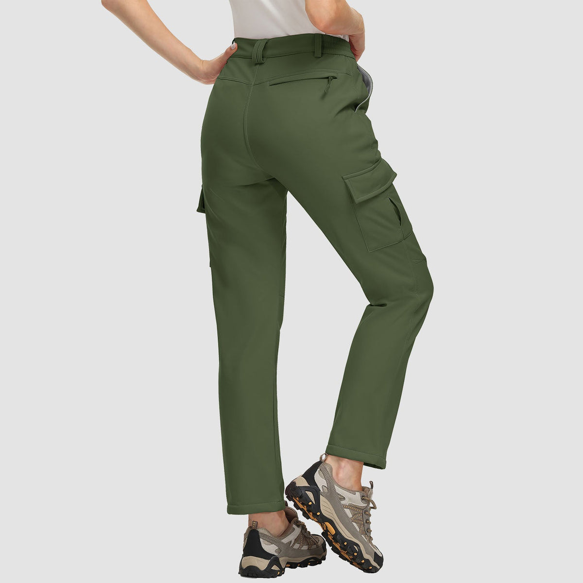 Women's Hiking Pants with Fleece Lining and Water-Repellent Feature