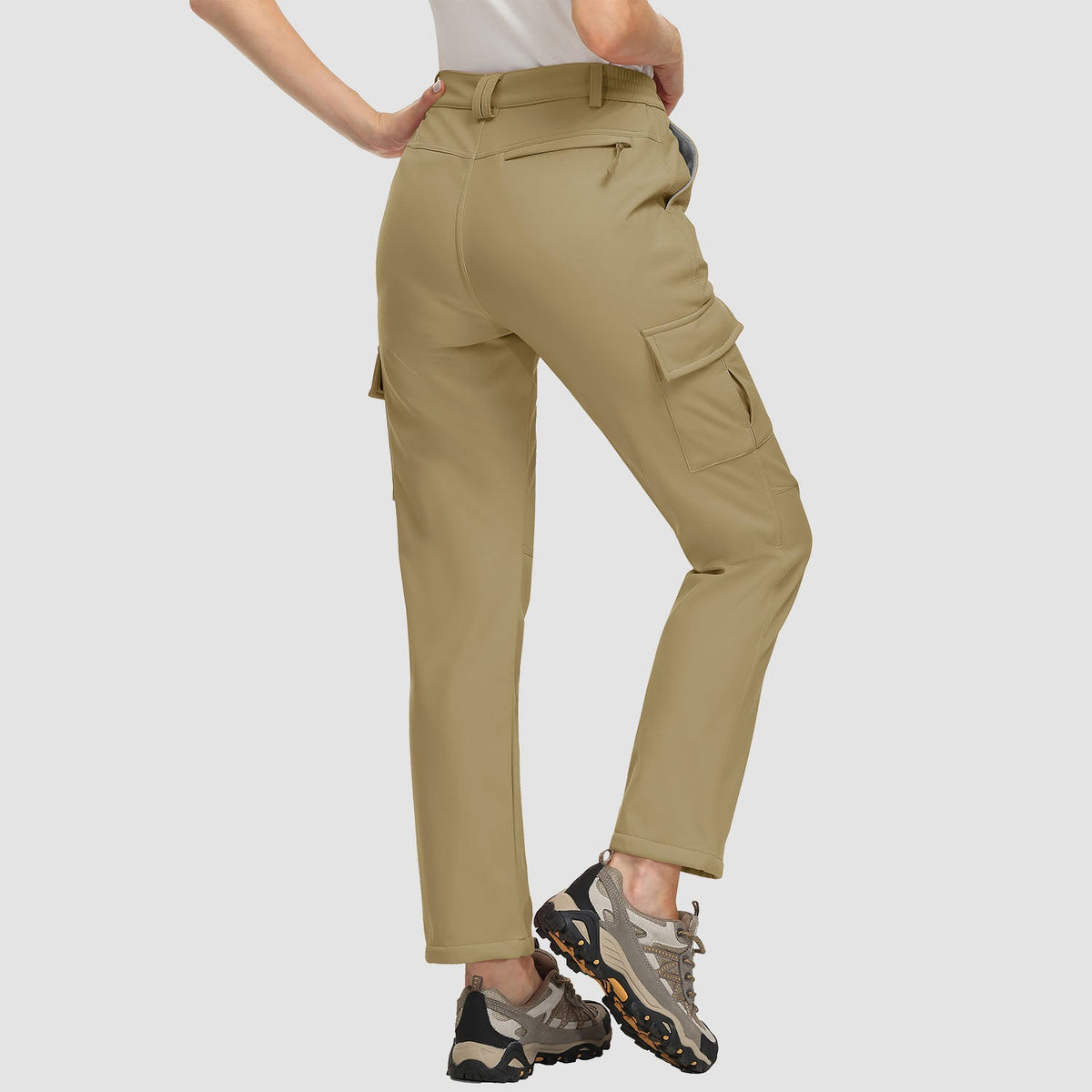 Women's Hiking Pants with Fleece Lining and Water-Repellent Feature