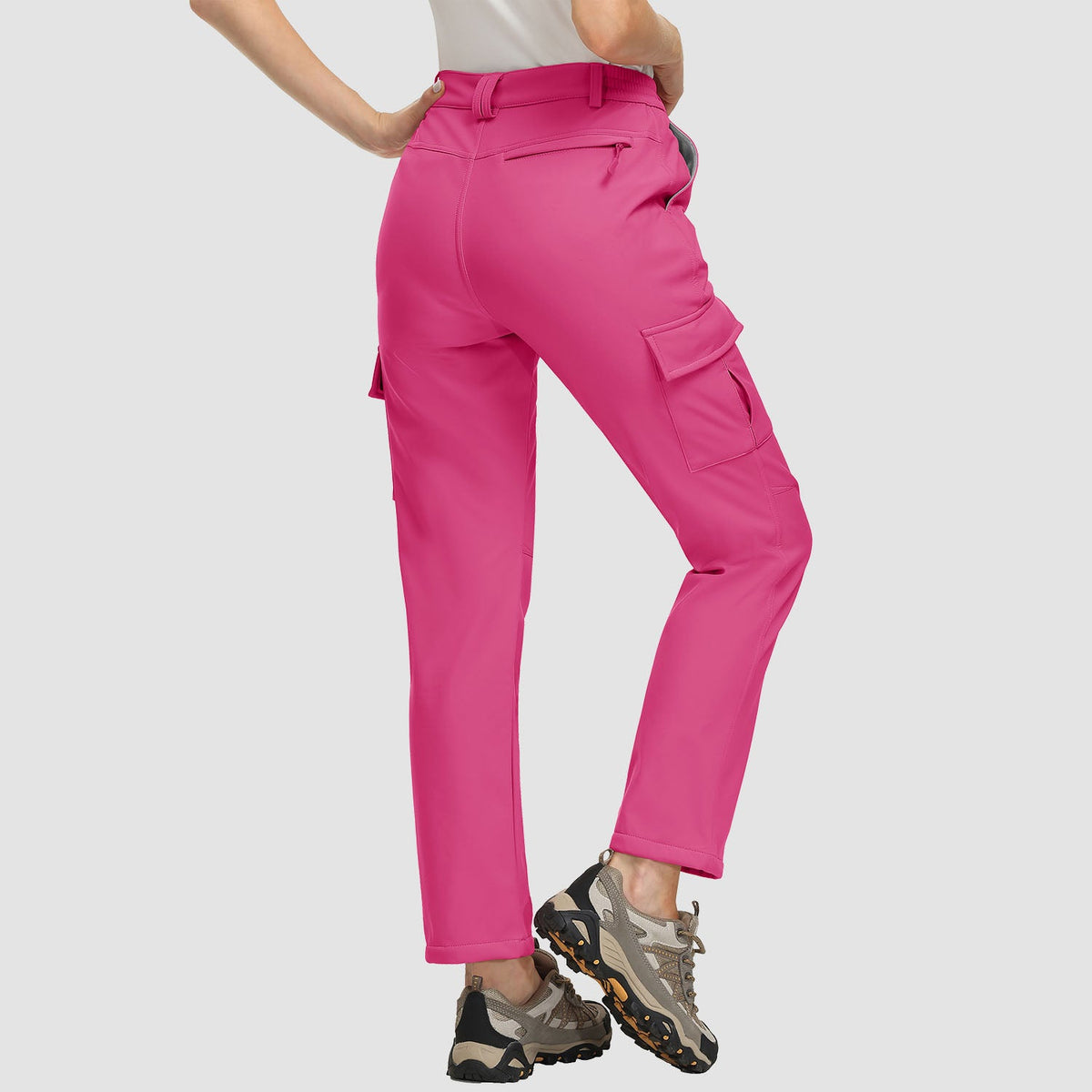 Women's Hiking Pants with Fleece Lining and Water-Repellent Feature