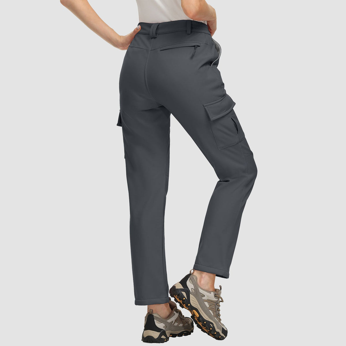 Women's Hiking Pants with Fleece Lining and Water-Repellent Feature