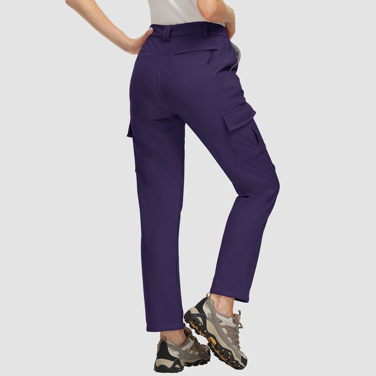 Women's Hiking Pants with Fleece Lining and Water-Repellent Feature