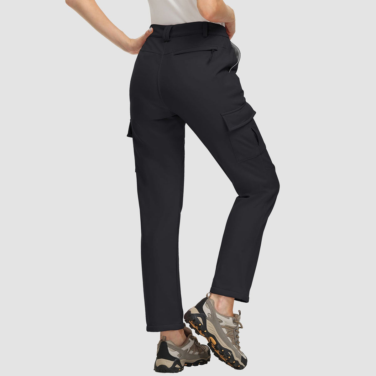 Women's Hiking Pants with Fleece Lining and Water-Repellent Feature