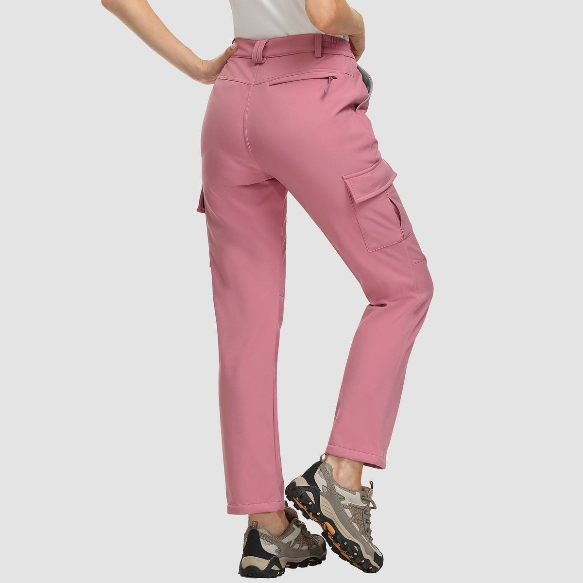 Women's Hiking Pants with Fleece Lining and Water-Repellent Feature
