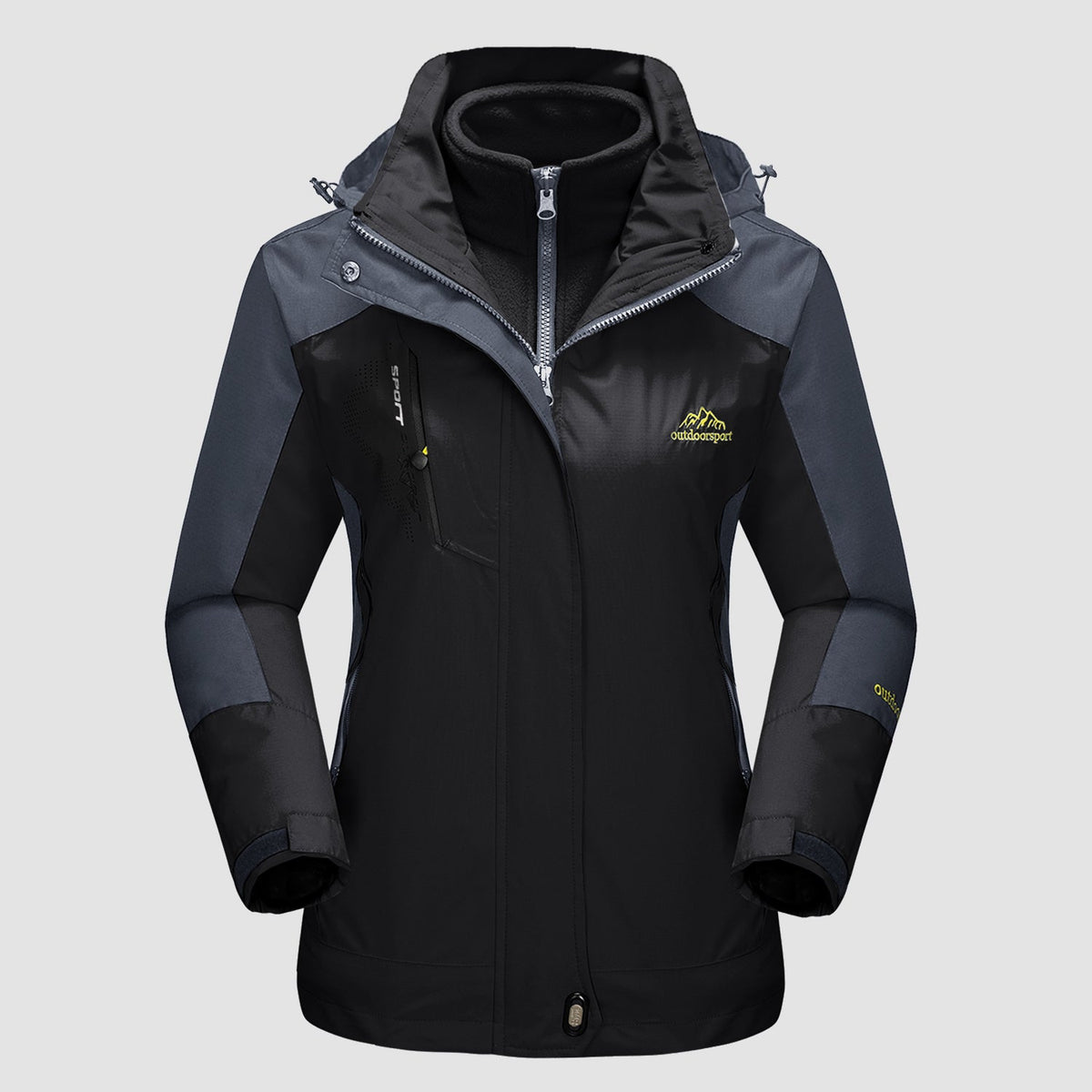 Women's 3-in-1 Waterproof Ski Jacket with Fleece Lining
