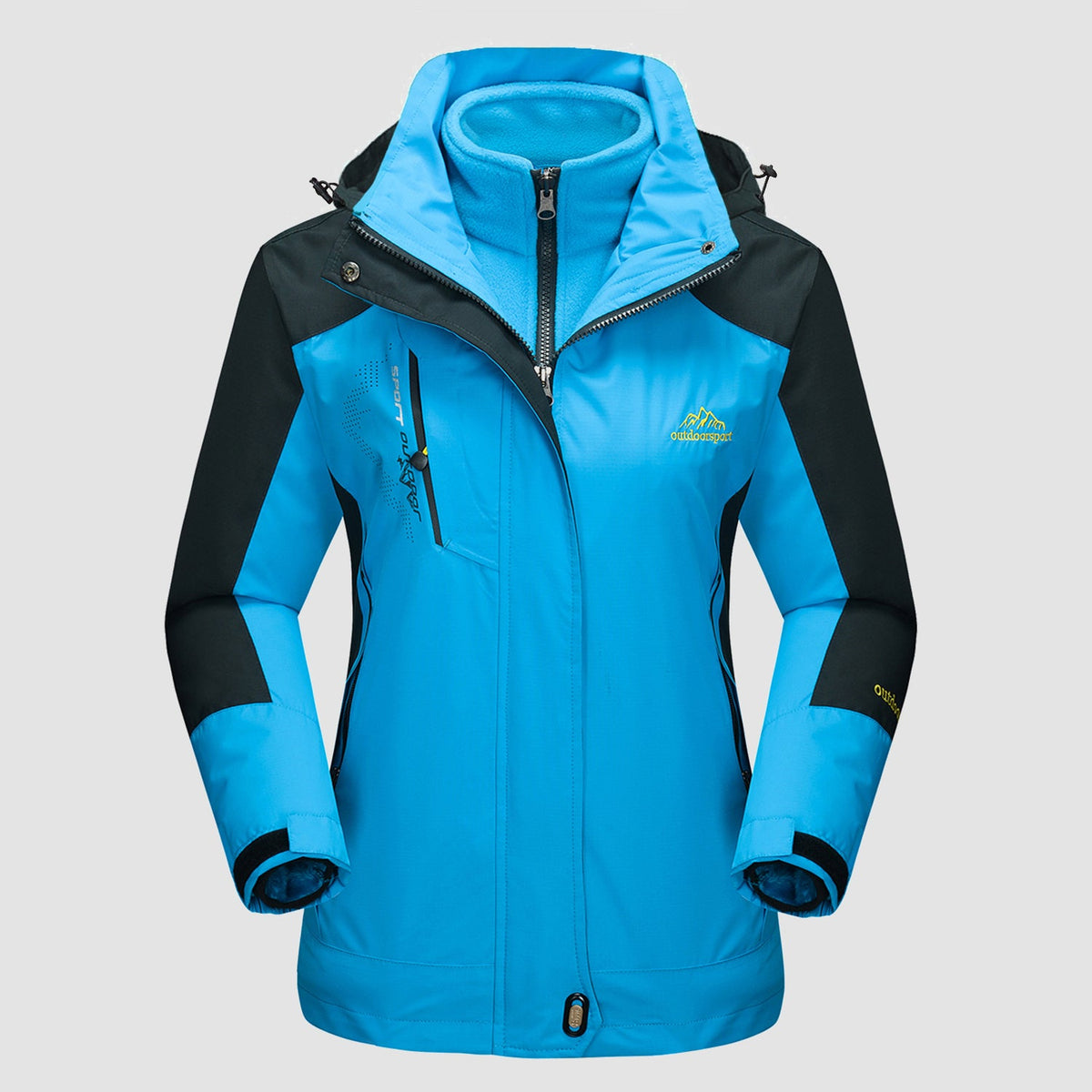 Women's 3-in-1 Waterproof Ski Jacket with Fleece Lining