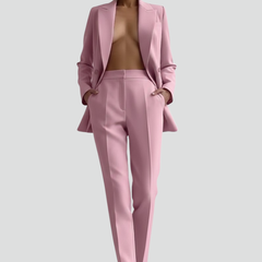 Womens Blazer and Trousers Set with Long Sleeves 2