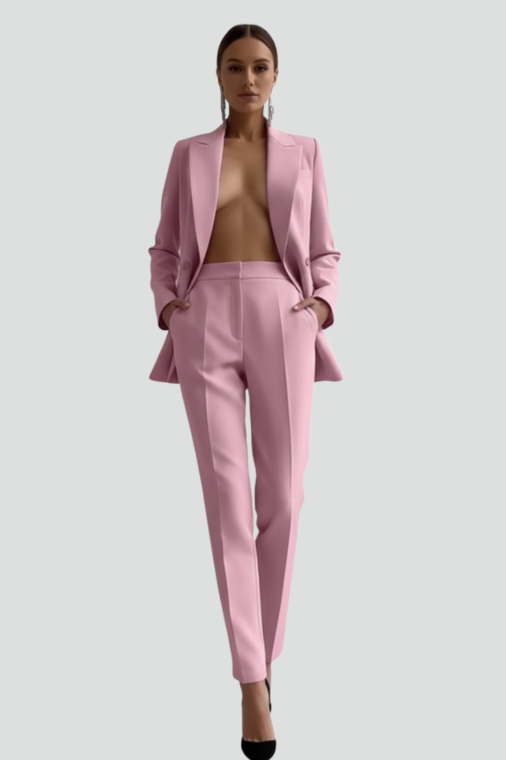 Womens Blazer and Trousers Set with Long Sleeves 2