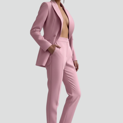 Womens Blazer and Trousers Set with Long Sleeves 3