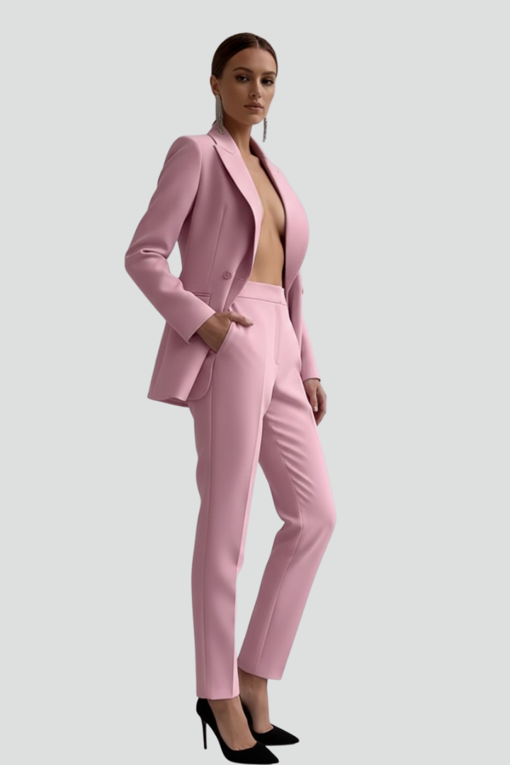 Womens Blazer and Trousers Set with Long Sleeves 3