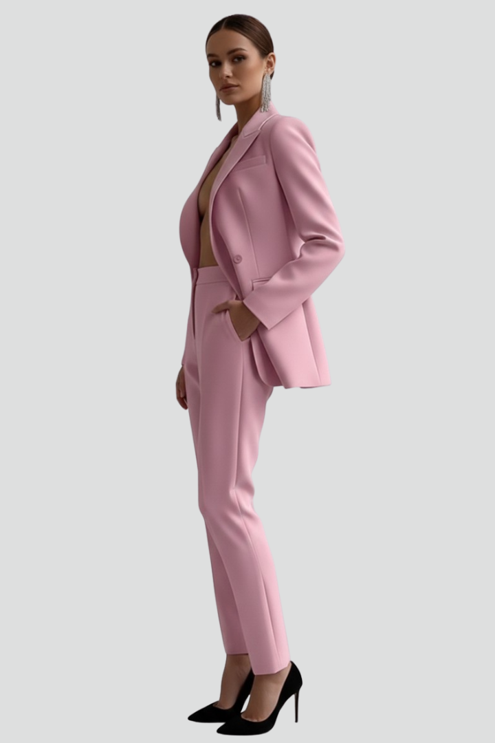 Womens Blazer and Trousers Set with Long Sleeves 5