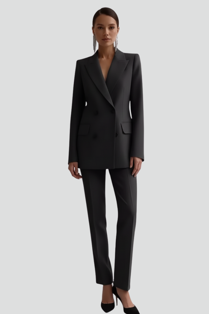 Womens Blazer and Trousers Set with Long Sleeves 7