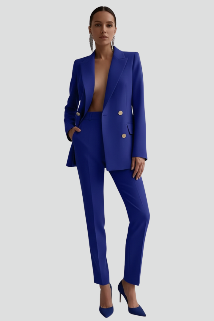Womens Blazer and Trousers Set with Long Sleeves 8