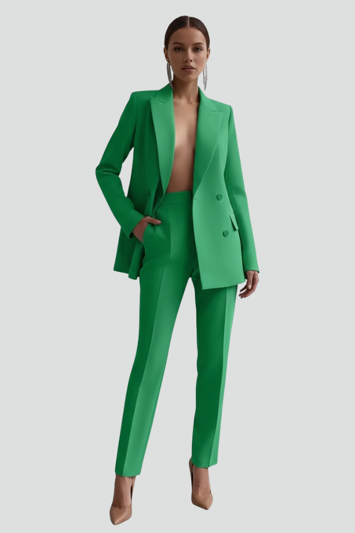 Womens Blazer and Trousers Set with Long Sleeves 9