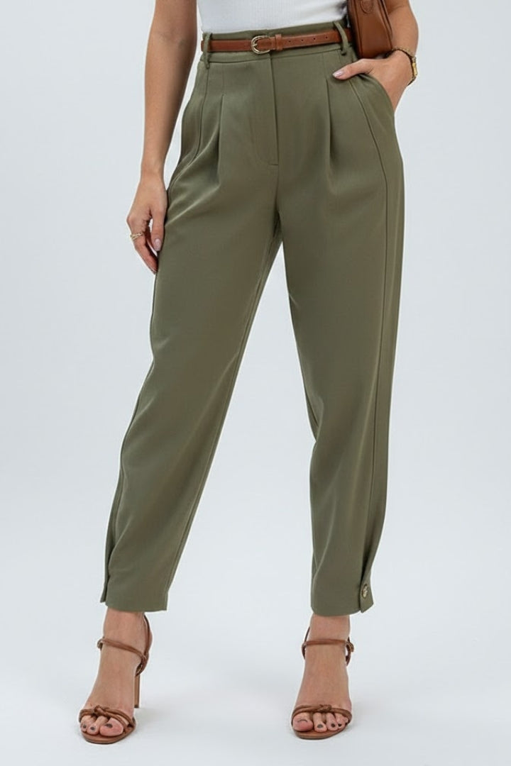 Womens Pants with High Waist and Tapered Leg 2