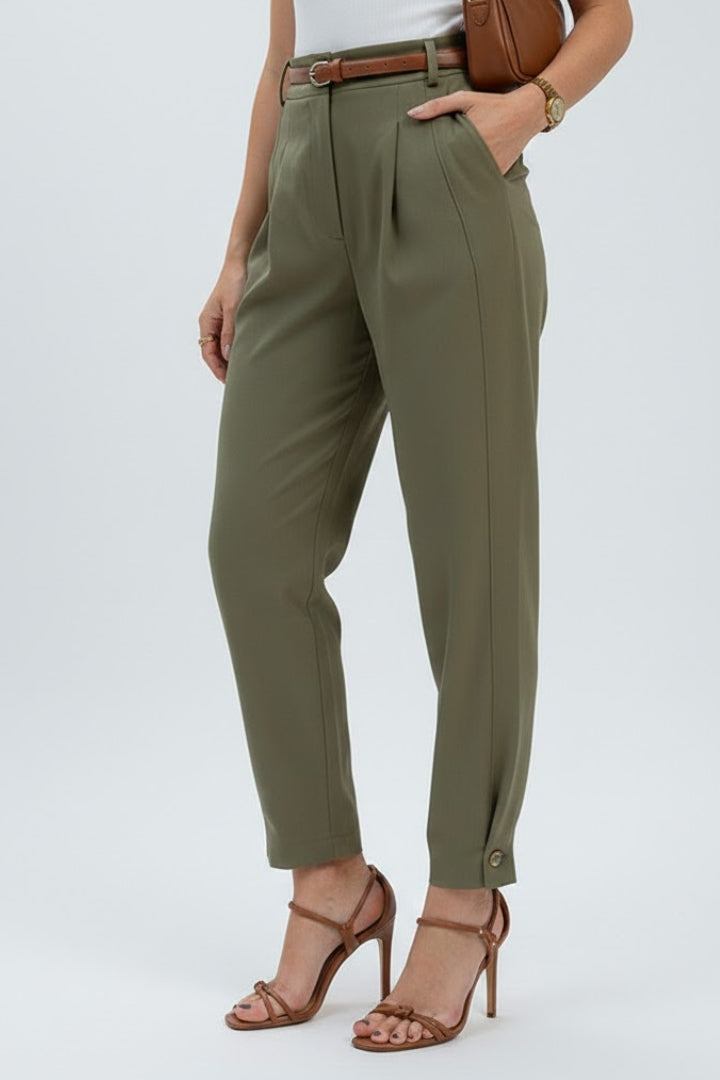 Women's Pants with High Waist and Tapered Leg | Lunarafi