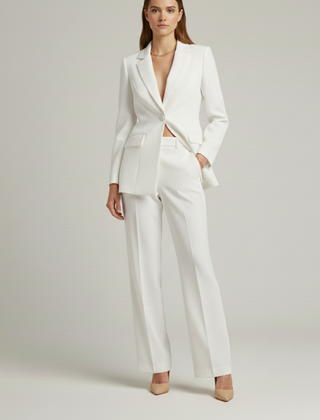 Womens Suit with Jacket and Wide-Leg Pants 8