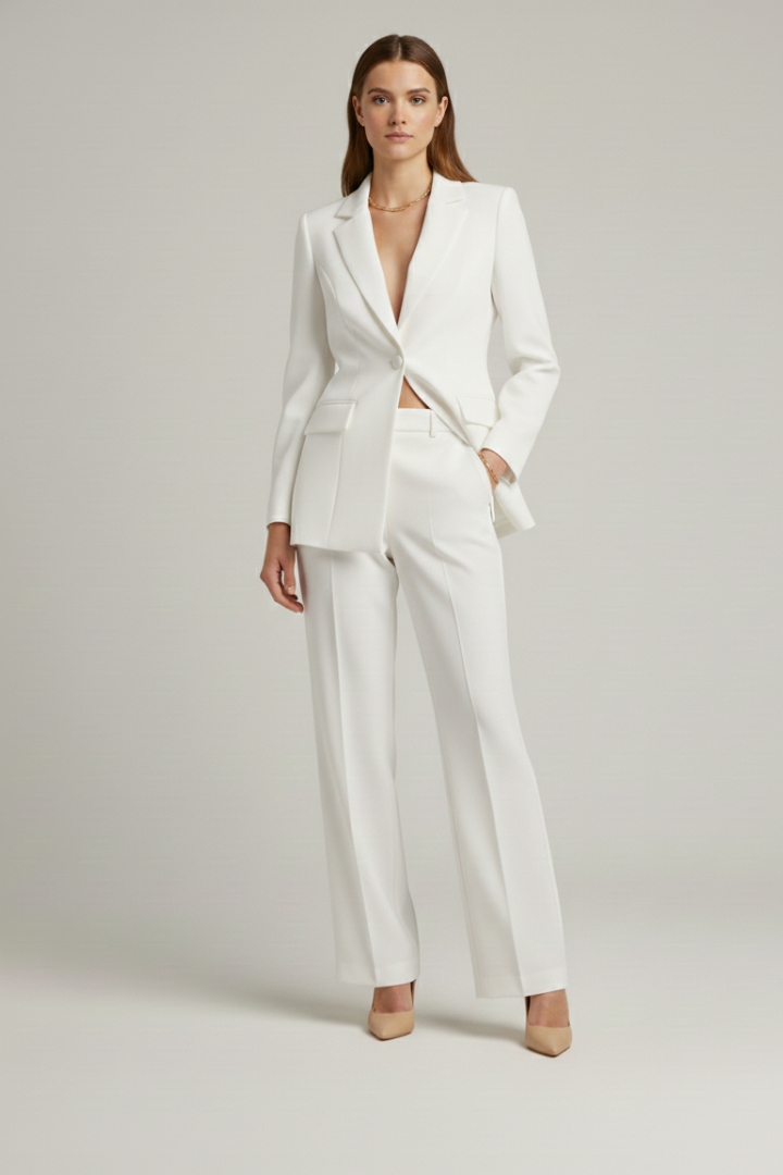 Womens Suit with Jacket and Wide-Leg Pants 8