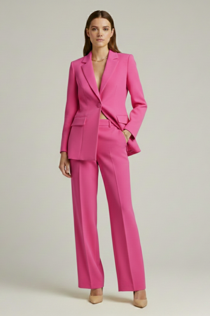 Womens Suit with Jacket and Wide-Leg Pants 5