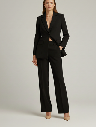Womens Suit with Jacket and Wide-Leg Pants 7