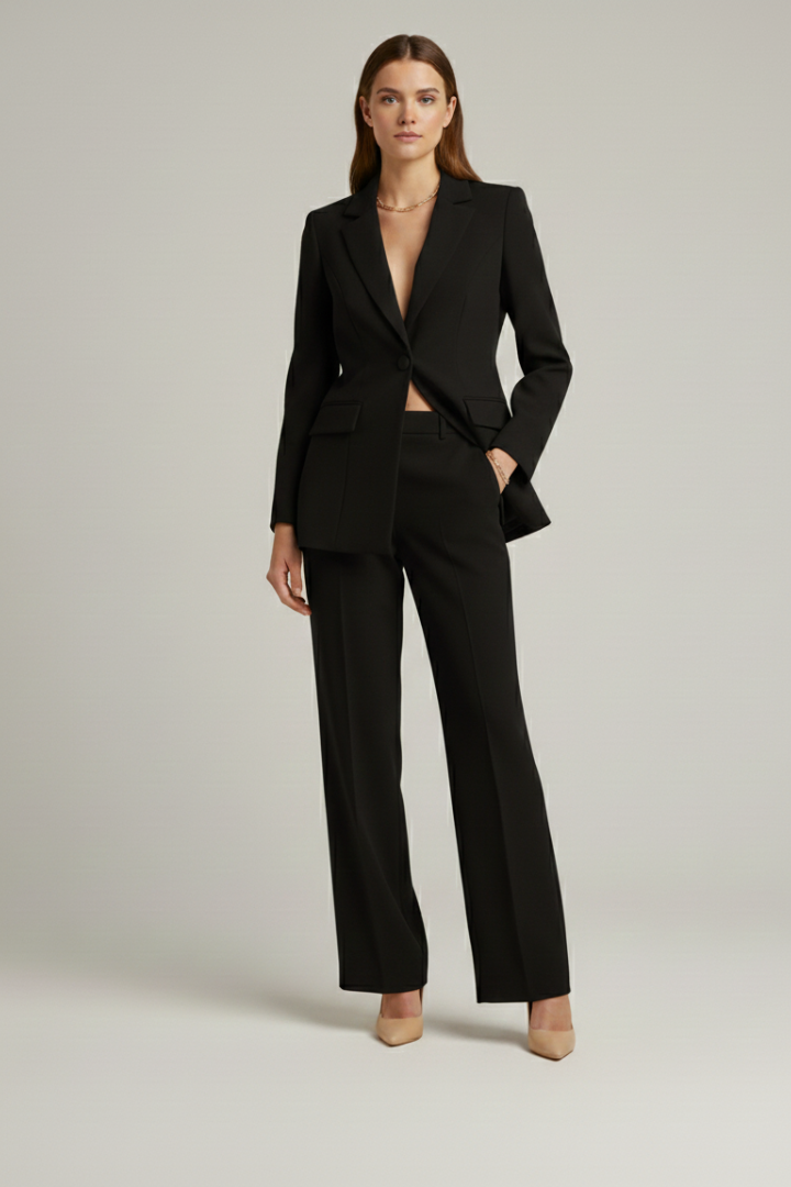 Womens Suit with Jacket and Wide-Leg Pants 7