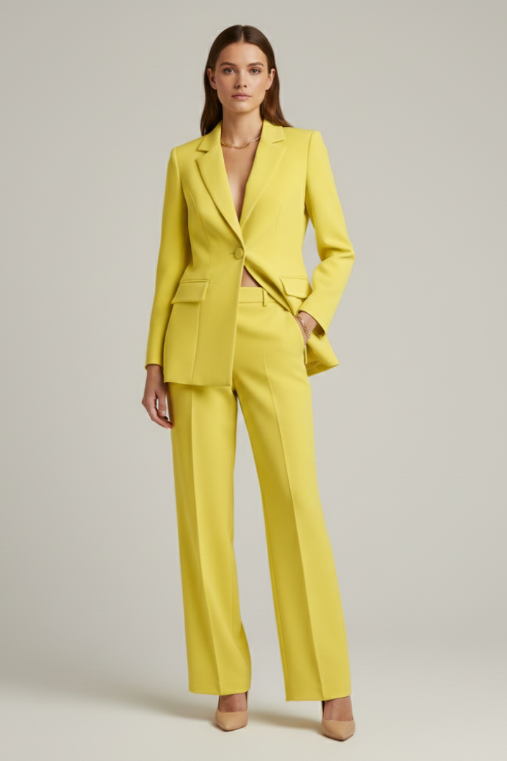 Womens Suit with Jacket and Wide-Leg Pants 2