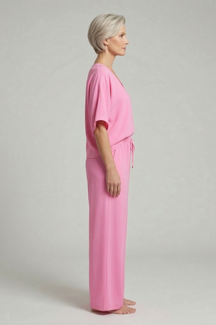 Womens Two-Piece Set with Top and Wide-Leg Chiffon Trousers 3