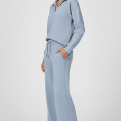 Womens Two-Piece Set with V-Neck Top and Drawstring Trousers 5