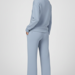 Womens Two-Piece Set with V-Neck Top and Drawstring Trousers 3
