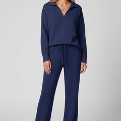 Womens Two-Piece Set with V-Neck Top and Drawstring Trousers 10