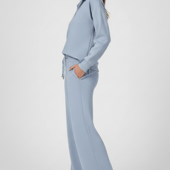 Womens Two-Piece Set with V-Neck Top and Drawstring Trousers 4