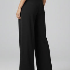 Womens Wide Leg Trousers with Pleated Waist and High Rise 5
