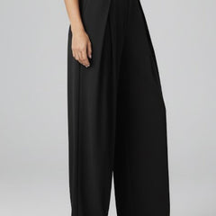 Womens Wide Leg Trousers with Pleated Waist and High Rise 3