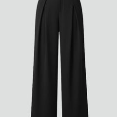 Womens Wide Leg Trousers with Pleated Waist and High Rise 1