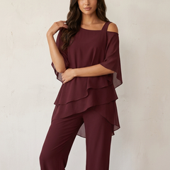 Women's Airy Chiffon Set | Elegant Tailored Outfit for All Occasions 2