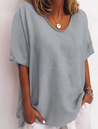 Women's Airy Cotton T-Shirt | Relaxed Fit Casual Top | Comfortable Summer Tee 1