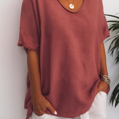 Women's Airy Cotton T-Shirt | Relaxed Fit Casual Top | Comfortable Summer Tee 2