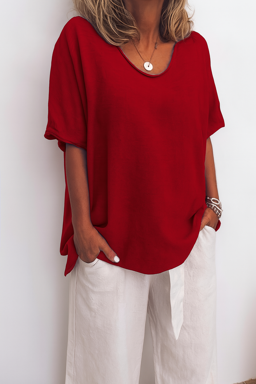 Women's Airy Cotton T-Shirt | Relaxed Fit Casual Top | Comfortable Summer Tee 3