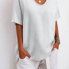 Women's Airy Cotton T-Shirt | Relaxed Fit Casual Top | Comfortable Summer Tee 4