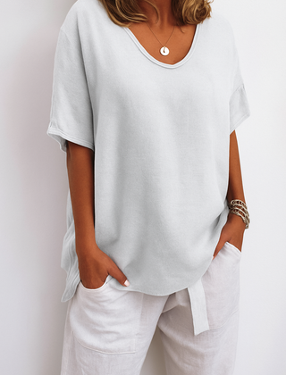 Women's Airy Cotton T-Shirt | Relaxed Fit Casual Top | Comfortable Summer Tee 4