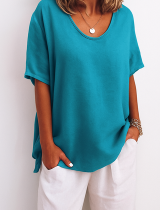 Women's Airy Cotton T-Shirt | Relaxed Fit Casual Top | Comfortable Summer Tee 5